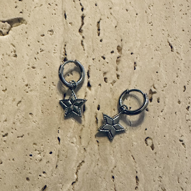 Oorbellen sterren zilver 