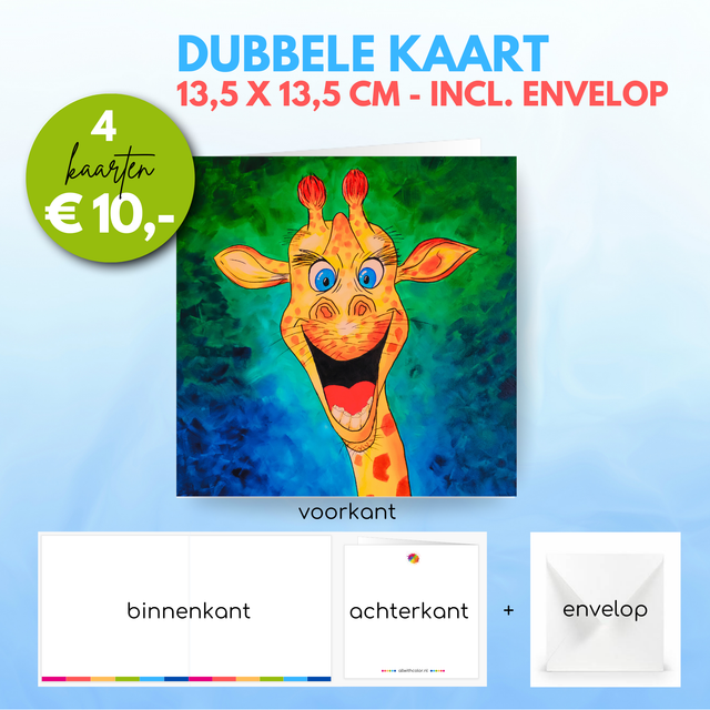 Giraffe | Dubbele kaart incl. envelop