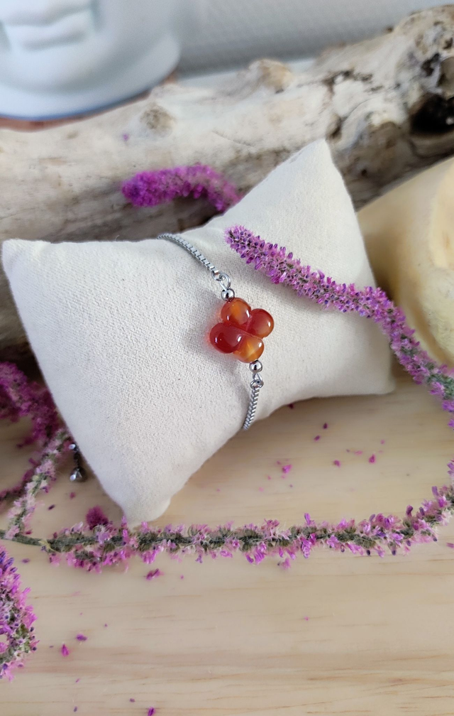 Bracelet Trèfle Cornaline