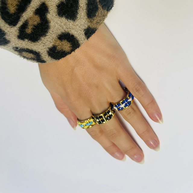 Bague ajustable 63 bicolores