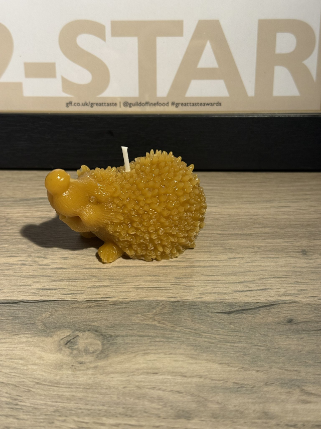 Hedgehog Shaped Candle (Medium) - 100% Beeswax