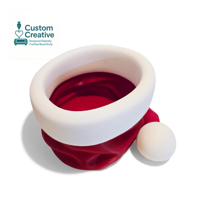 Santa’s Hat Sweet Bowl – 3D Printed Christmas Treat Container (15cm or 23cm)