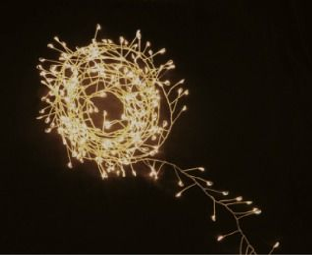 NATALE , FILO LED 384 BIANCO CALDO -  MT 4.8 INTERNO ESTERNO IP44 8 GIOCHI DI LUCE