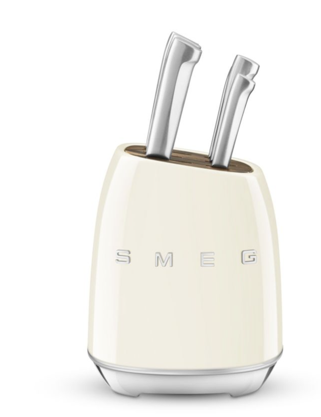 SMEG KBSF02CR Messerblock-Set Creme