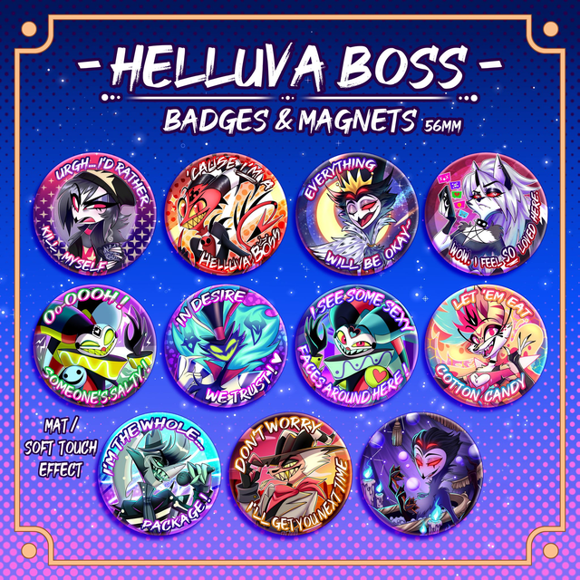 HELLUVA BOSS Badges et Magnets 