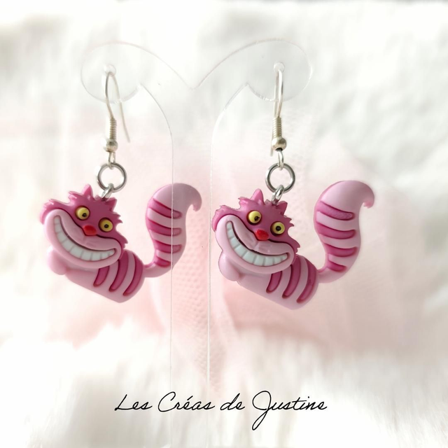 Boucles d'oreilles cheshire cat 