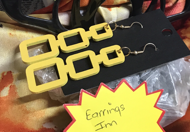 Yellow Wood Dangling Earrings-SWDE93