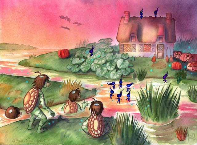 Poster aquarelle - Le Marais des kappas