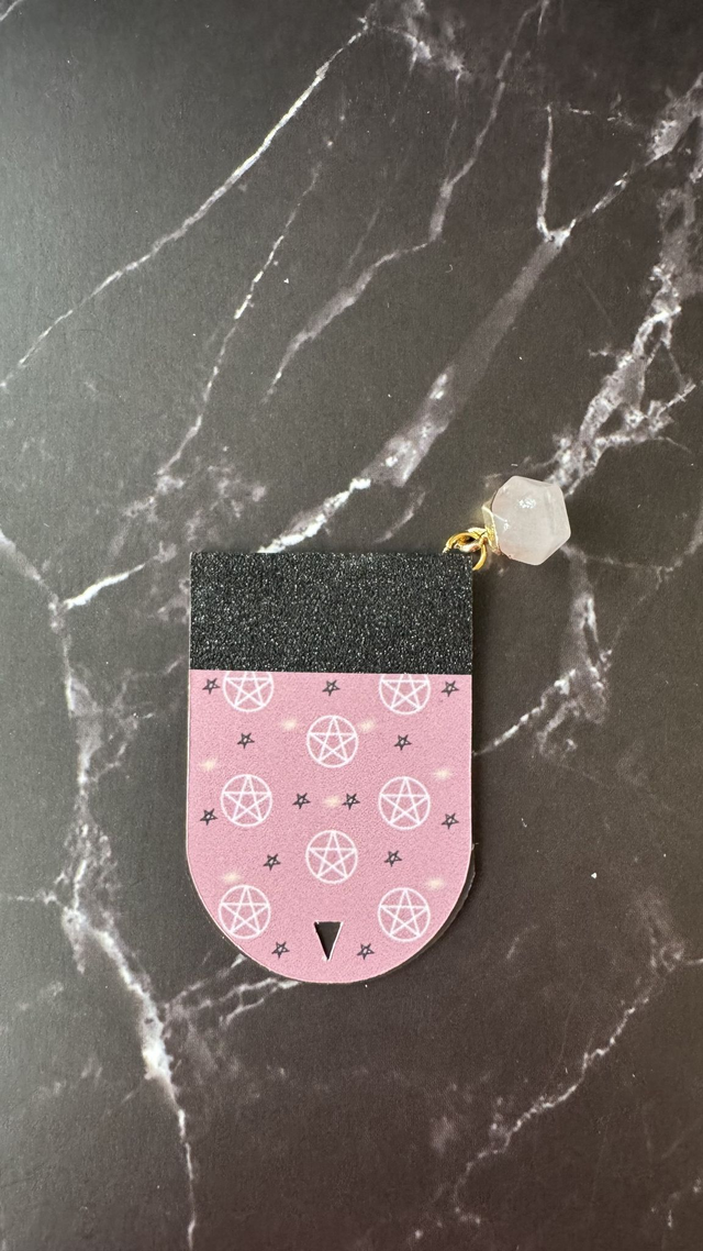 Marque-page Sabrina, avec mini quartz rose