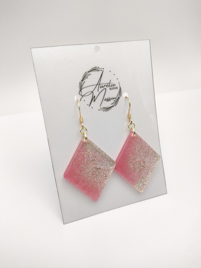 Boucles d&#039;oreilles &quot;Lys Rose&quot;