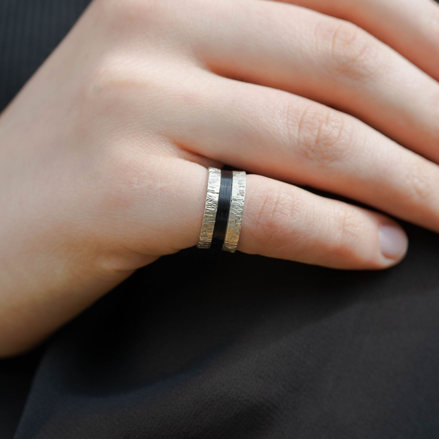 Bague Telluris - Argent, noir