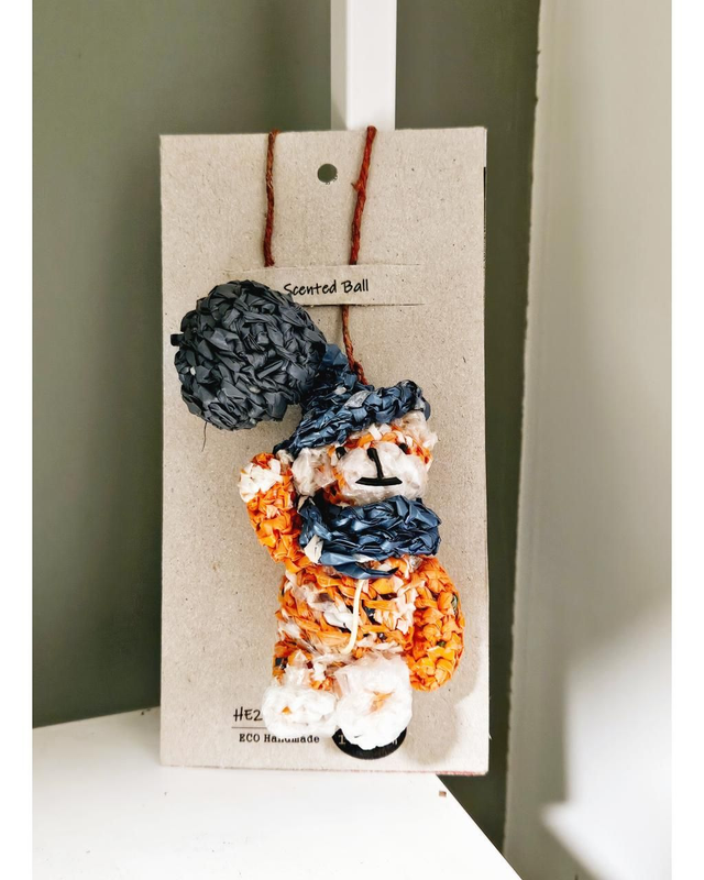 Scented Ball With Bear Freshener Figure Car Air Fresher Hanging Wall ECO Handmad