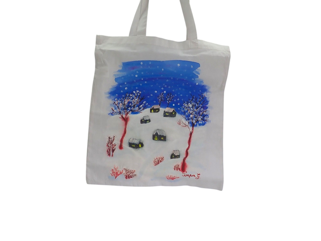 Sac cabas peint à la main