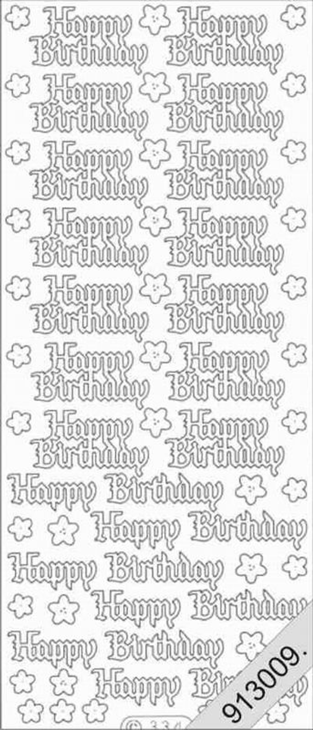 Happy Birthday goud glitter ( 334)