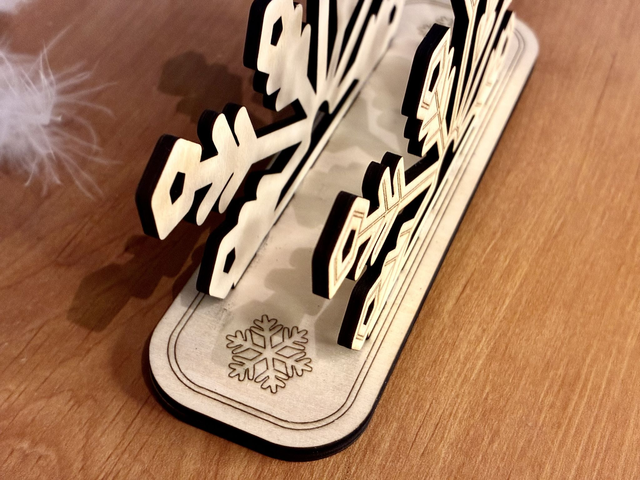 Porte-serviettes flocon de neige en bois – Décoration de table hivernale