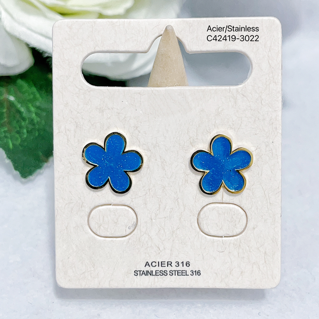 Boucle trèfle irisé 