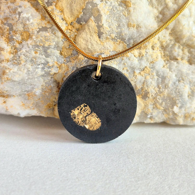 Concrete Pendant with Gold leaf