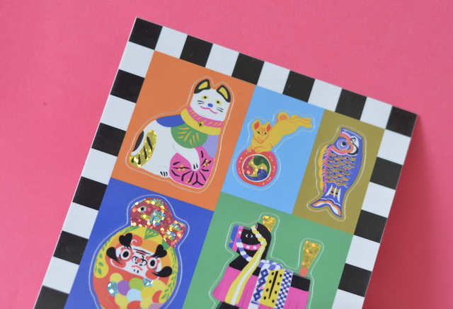 Planche de stickers les jouets folkloriques japonais