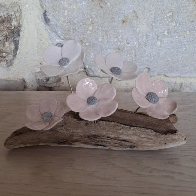 Composition fleurs rose pastelle 