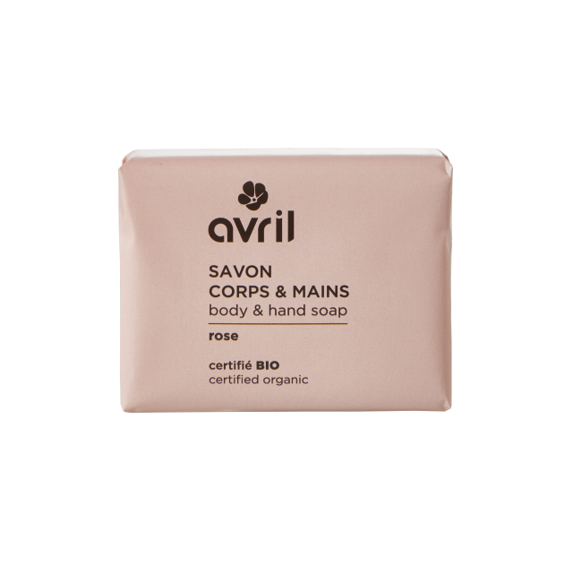 SAVON CORPS &amp; MAINS ROSE CERTIFIÉ BIO – AVRIL COSMÉTIQUE