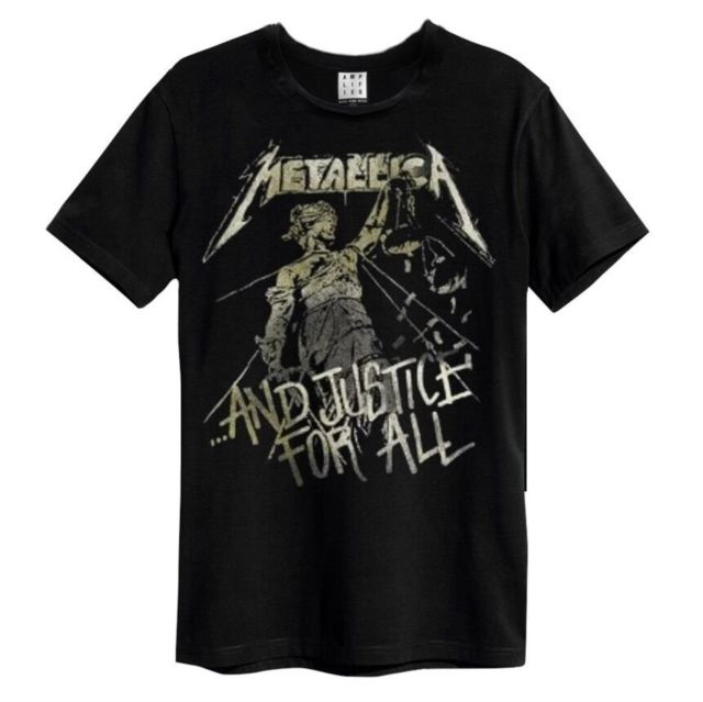 Metallica And Justice For All Amplified Vintage Black T Shirt