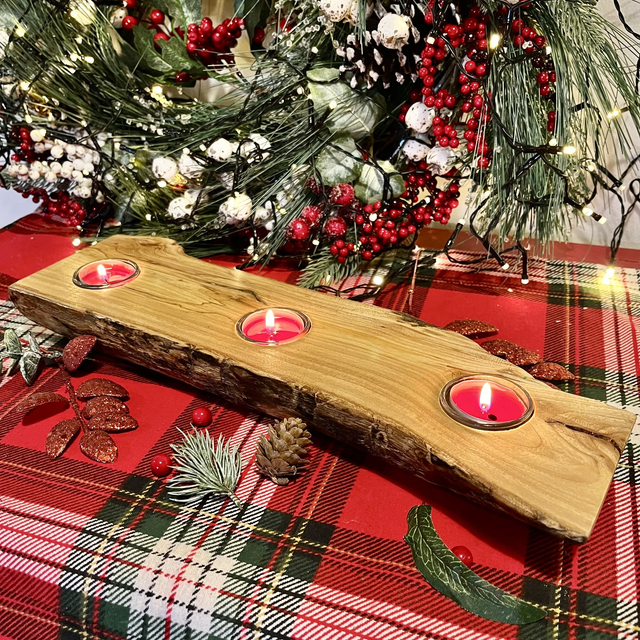 Handcrafted Elm Wood Tealight Holder