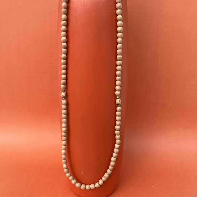 Colar Miçanga Lisa Dourado Extra Longo