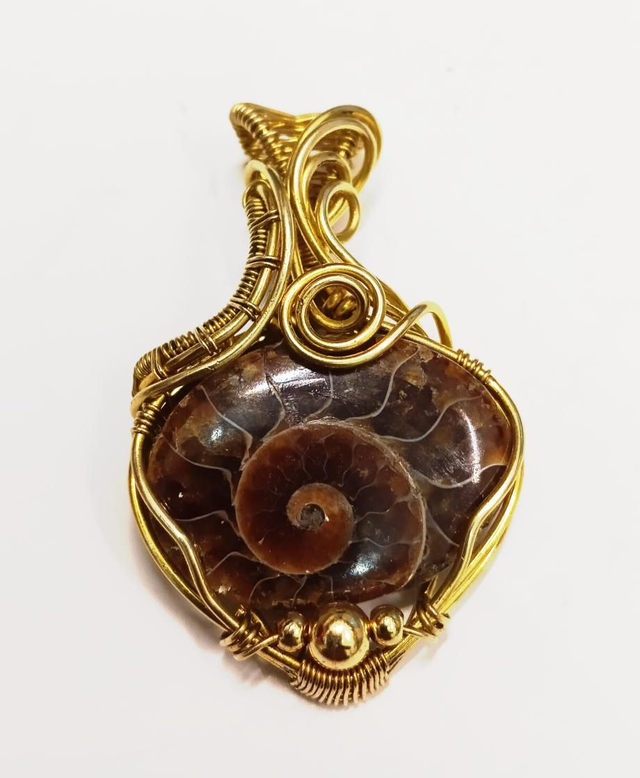 Pendentif Fossile ammonite 