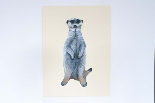 'Meerkat' Original 3D Acrylic Painting by Artist Purple Faye.