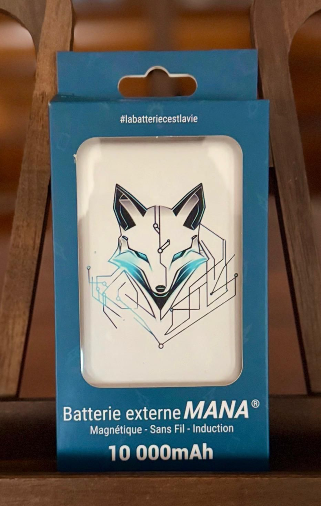 Mana Cyber Fox 10K mAh - Batterie Magnétique (téléphone et appareils connectés, filaire USB-C)