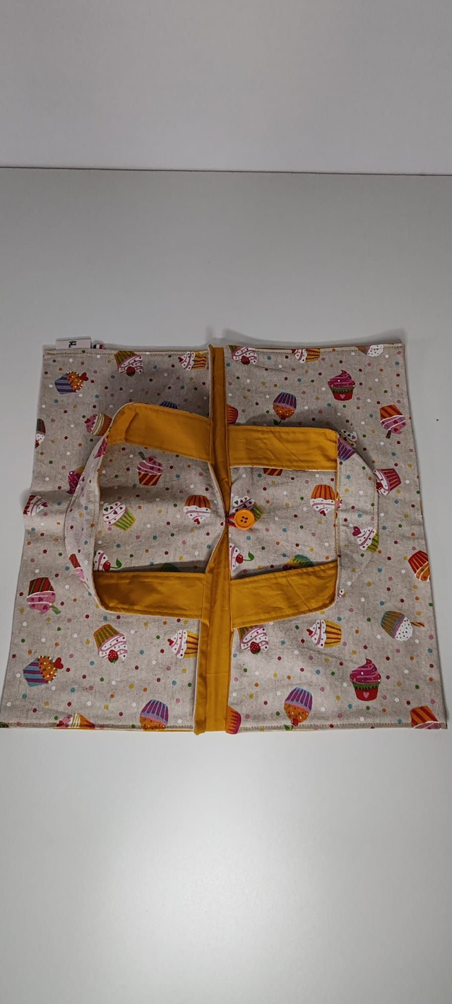 Sac à tarte en lin "CUPCAKE"