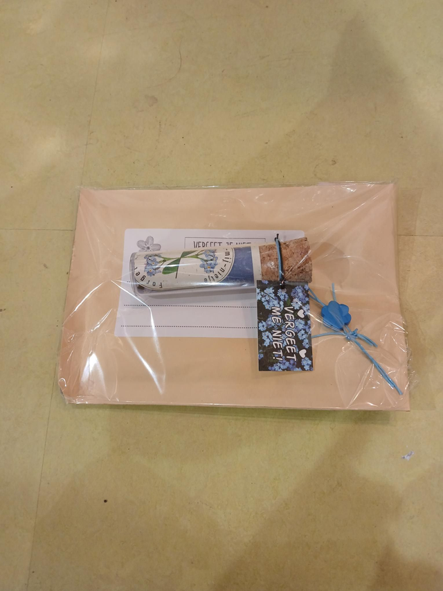 Vergeet je niet ! POST met vergeet me nietje 