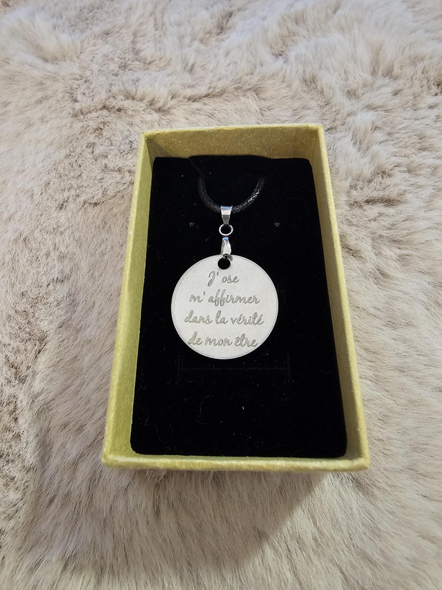 Collier acier inoxydable mantra #2