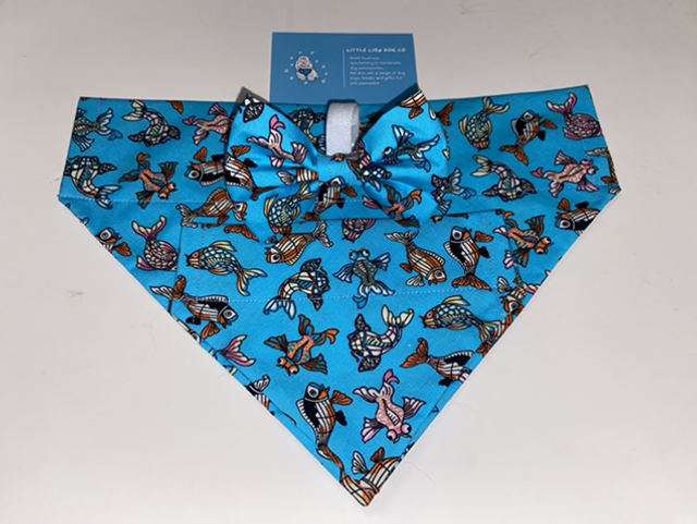 K9 Koi Fish Blue handmade Dog Accessories 