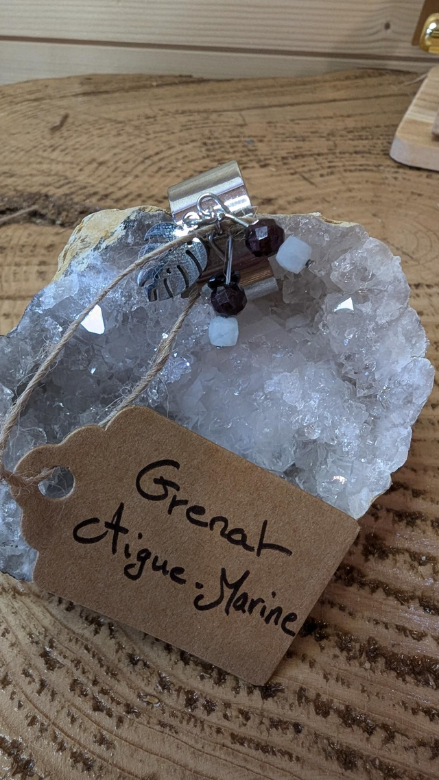 Bague en acier inoxydable et minéraux 