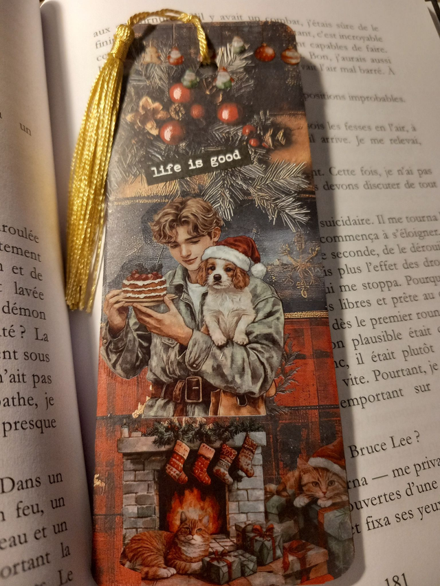 Marque-pages de Noël faits main – Messieurs & animaux sous le sapin