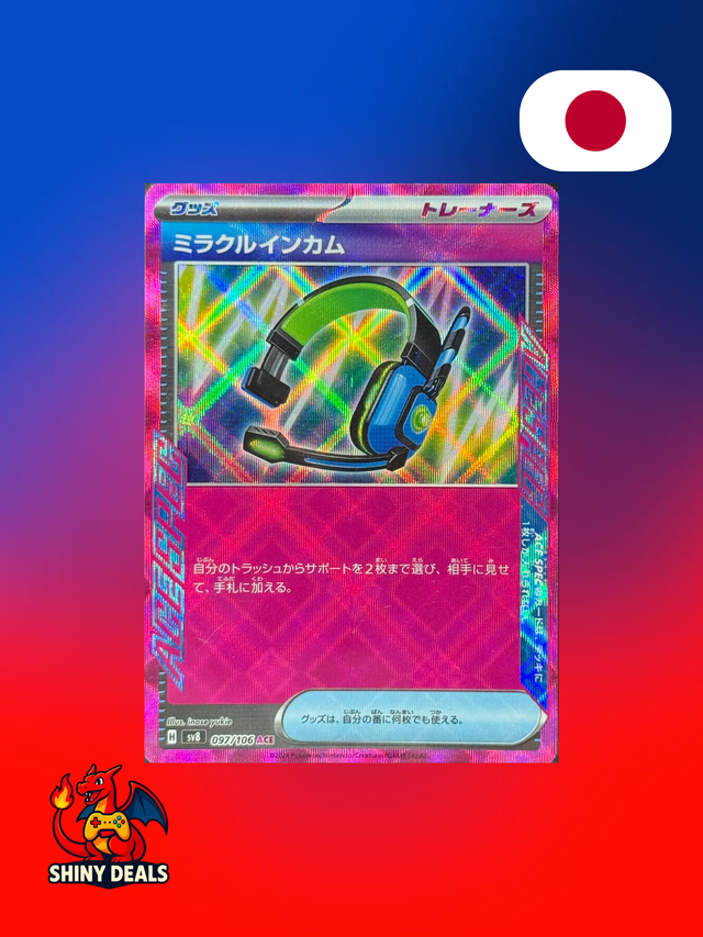 Carte Pokémon Casque Miracle ACE 097/106 de la série Sv8 Super Electric Breaker en Japonais 
