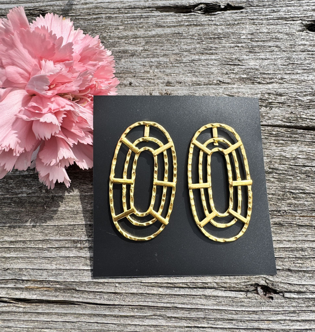 Statement geormetric brass earrings  -  handcarfted indian jewellery 