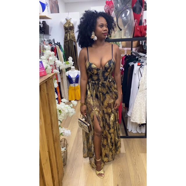 Gold Mesh Dress