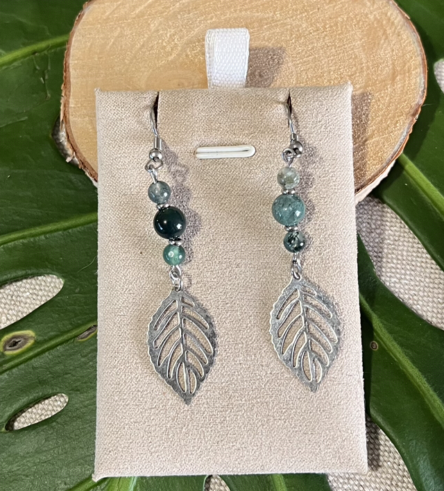 Boucle d’oreilles Agate Mousse