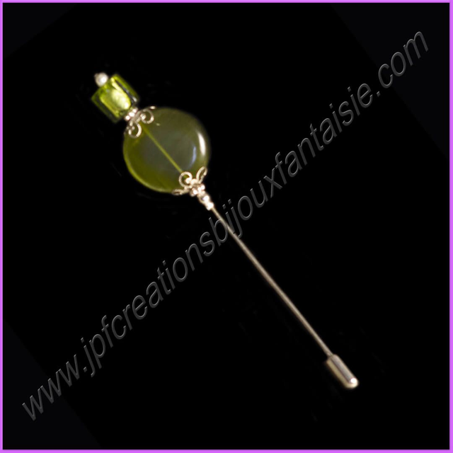 Broche Murano vert