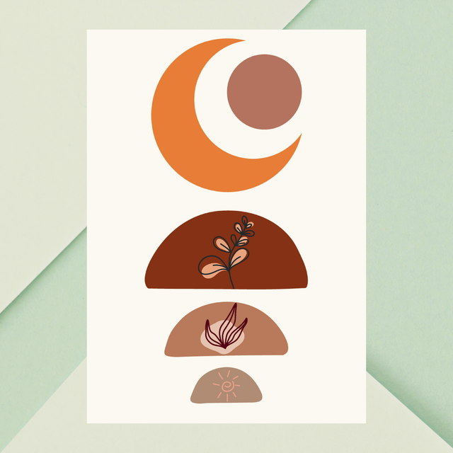 Décoration Murale Bohème Botanique Lunaire / Lunar Botanical Boho Wall Art