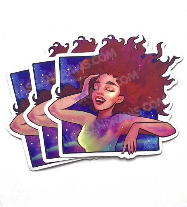 Galaxy Girl Vinyl Sticker