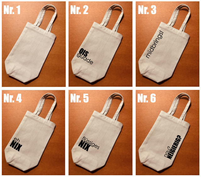 Flaschentasche 'grau' , Baumwolle Fairtrade