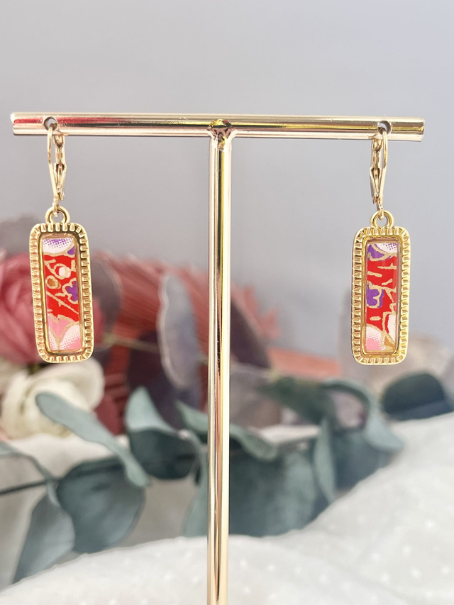 Boucles d’oreilles papier japonais