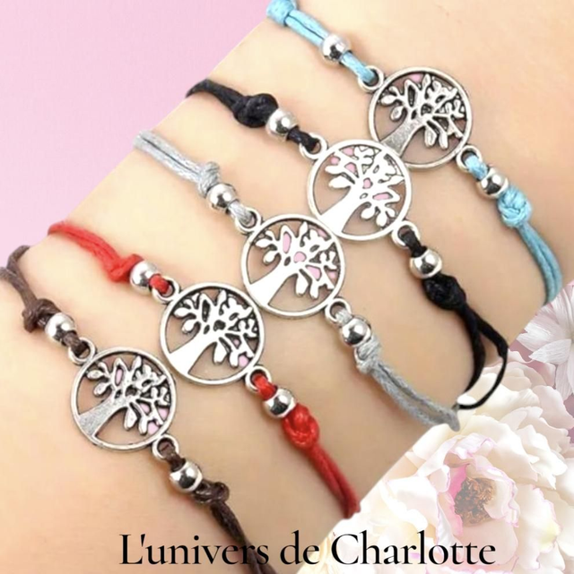 Bracelet cordon réglable "Arbre de vie"