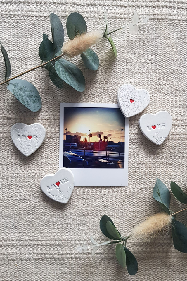 LOT DE 4 MAGNETS - COEURS