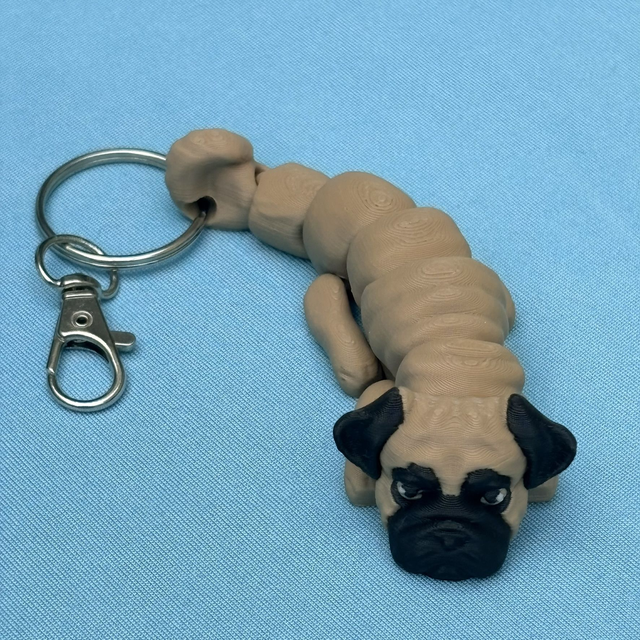 3D Printed Pug Dog Keyring