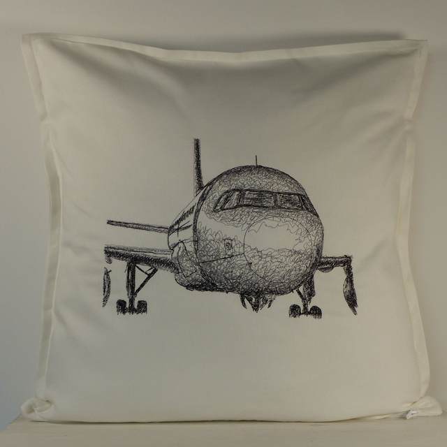 Kissenhülle weiß „Flugzeug"