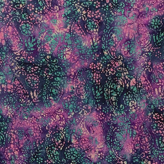 John Loudon Cotton Batik  - Purple Paisley